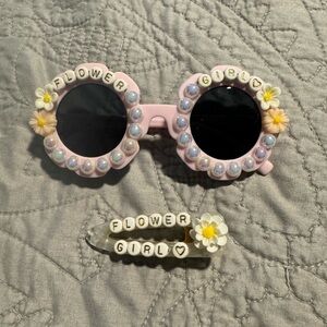 Flower girl sun glasses and hair clip